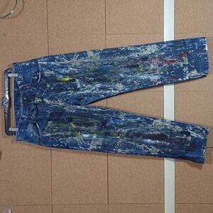 SLICK BUDS FASHIONS JEANS SIZE 33 X 30 ONE OF A KIND CUSTOM PAINTED 🎨